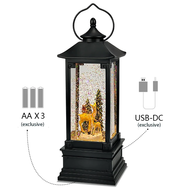 High Quality Christmas Water Globe Led Light Table Lantern Decorative