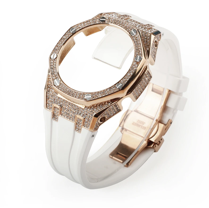 Compatible with G SHOCK GA-2100  Luxury Diamond case+ rubber strap resin watch band watch replacement