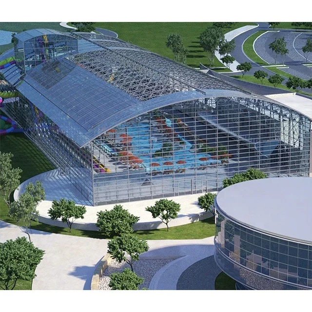 SAFS Modern Designs and Customized Solutions Quick Installation of High Quality Steel Structure Swimming Pool Waterpark Roofs