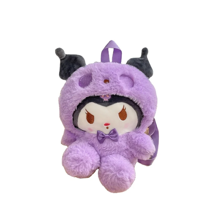 Cartoon Cute Plush Sanrioes Doll Toys Decoration Storage Plush Schoolbag Melody Pikachu Cartoon Cute Stuffed Children School Bag