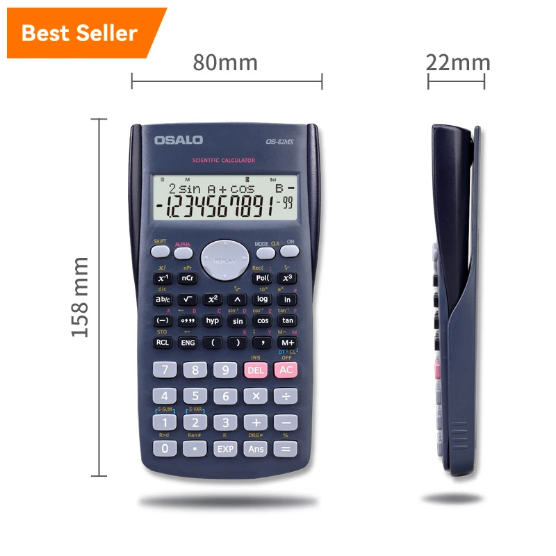High Quality OS-82MS Scientific Function Calculator With Two Way Power Portable Scientific Calculator for School Examination