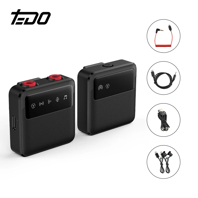 New Wireless Lavalier Microphone Portable Audio Video Recording Mic For IPhone Android Live Broadcast Gaming Lavalier Microphone