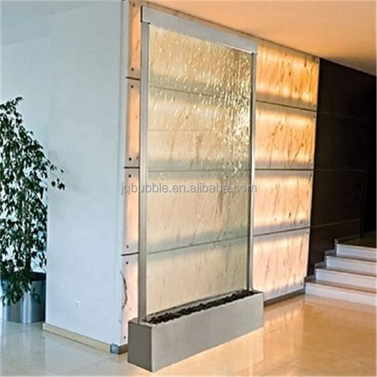 Customized Tempered Glass Waterfall Water Fountain Luxury Home Decor Garden Ornament