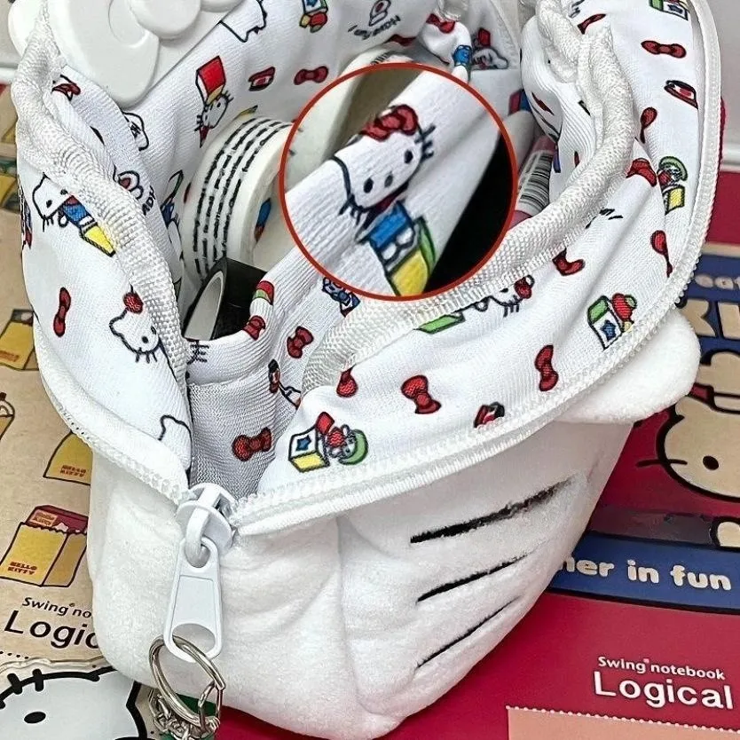 HL Hot Selling Cartoon & Anime Peripherals Plush Kitty Pen Case Large Capacity Stationery Box for Students