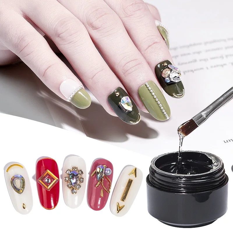 Super Sticky Non-wipe Diamond Nail Gel Soak Off Glue Rhinestones UV Adhesive Gel