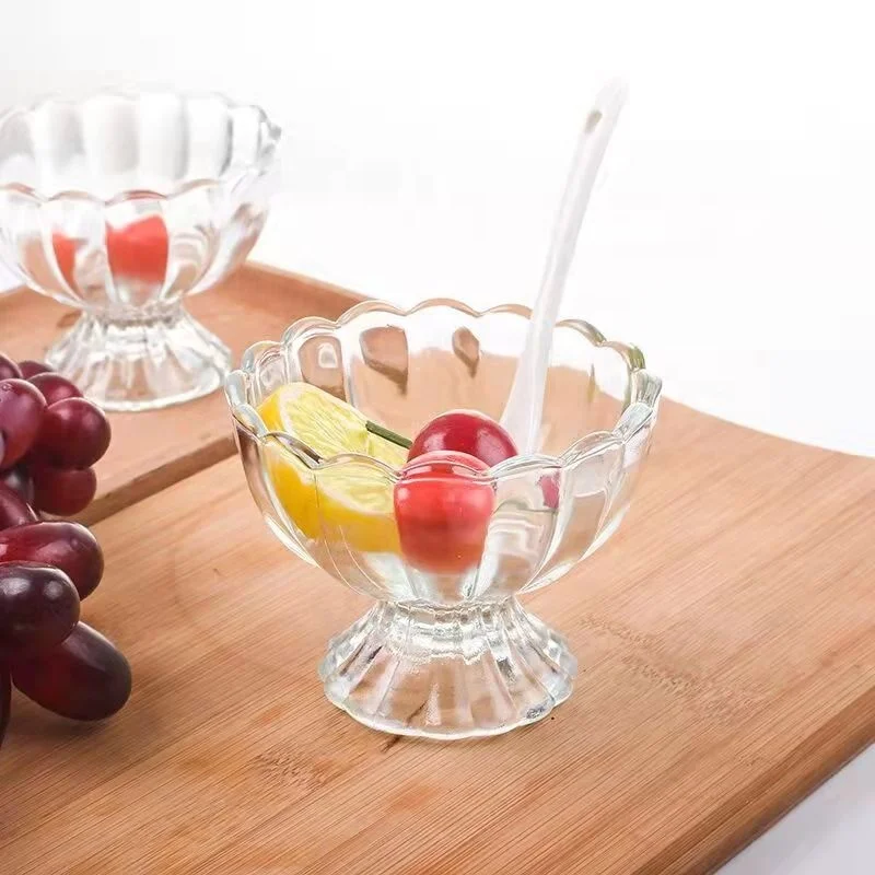 Unique Ice Cream Bowls High Quality Glass Tumbler for Dessert Salad Fruit