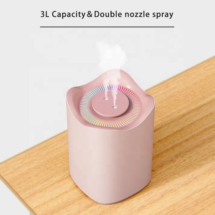 Hot Sale 3L Small Air Humidifier Aroma Diffuser Portable LED 7 Colors Atmosphere Light Steam Usb Smart Mist Purifier Humidifier
