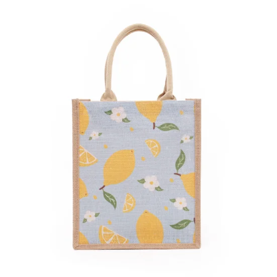 Printed custom canvas cotton manufacturers burlap wine bag hessian jute shopping bag burlap tote jute bag