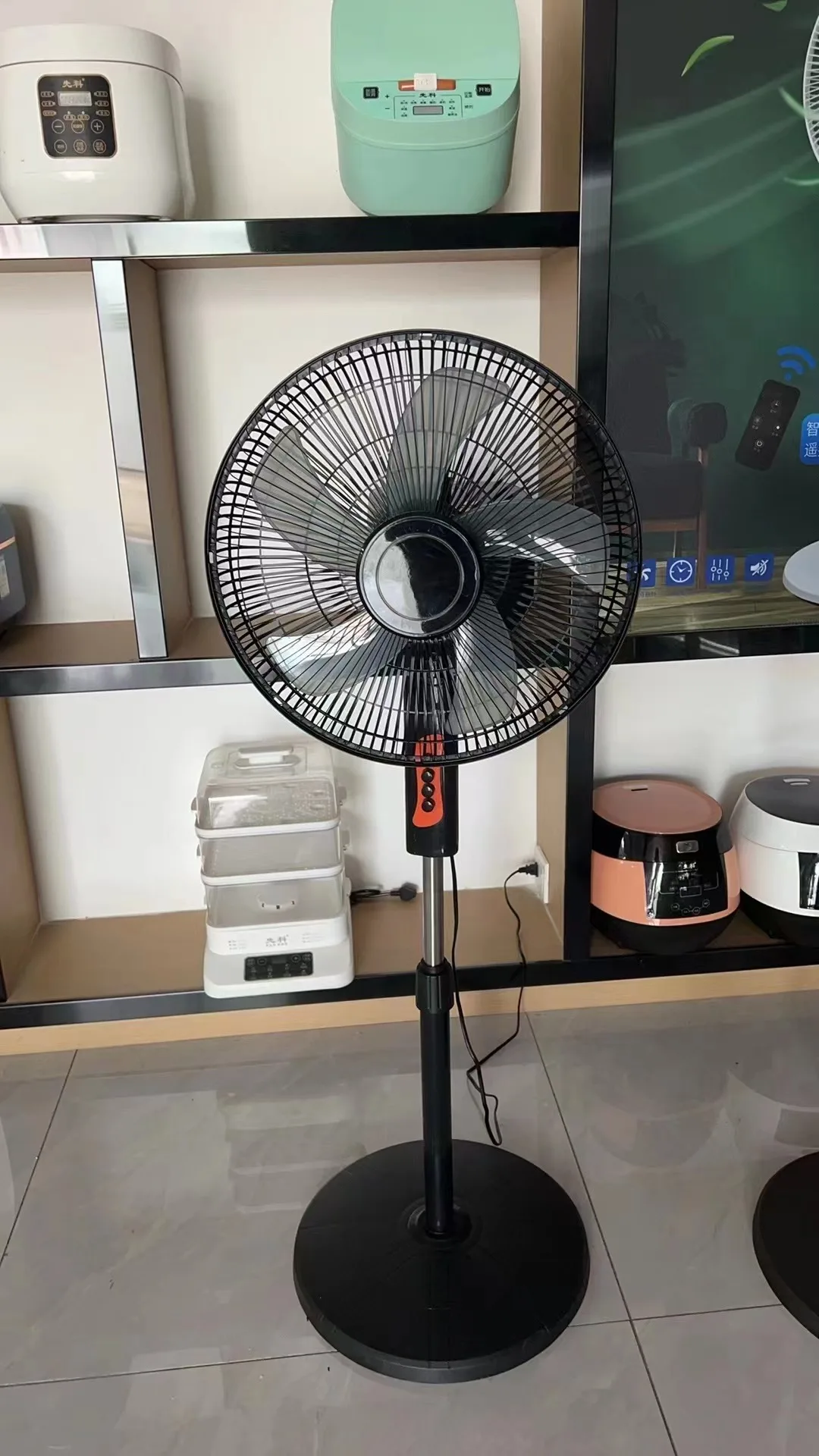 Высокое качество напольный вентилятор воздушного охлаждения бесшумный черный цвет 16 дюймов