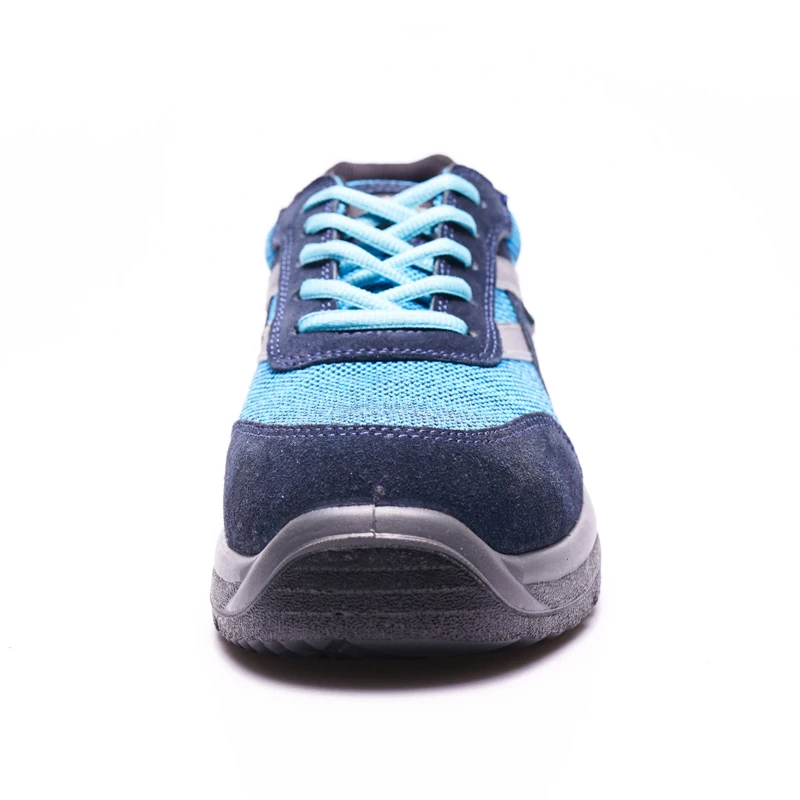 Blue Mesh Upper chemical lab  Anti-Slip flying knit Work Sport Safety Shoes With CE S1P