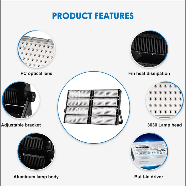 High Quality Ip66 Aluminum High Mast Light 70w 140w 210w 280w 350w 420w 560w 700w Led Stadium Flood Light