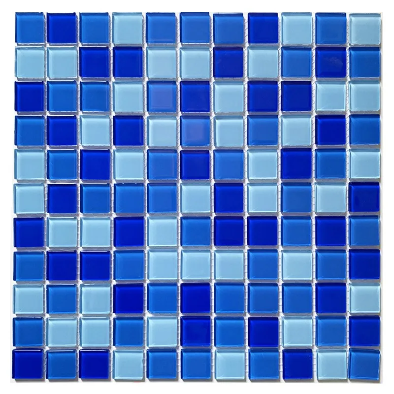 Wholesale Factory Price Sky Blue 25x25 mm Mosaic Tiles for Craft Glass Mosaic Tiles for Swimming Pools