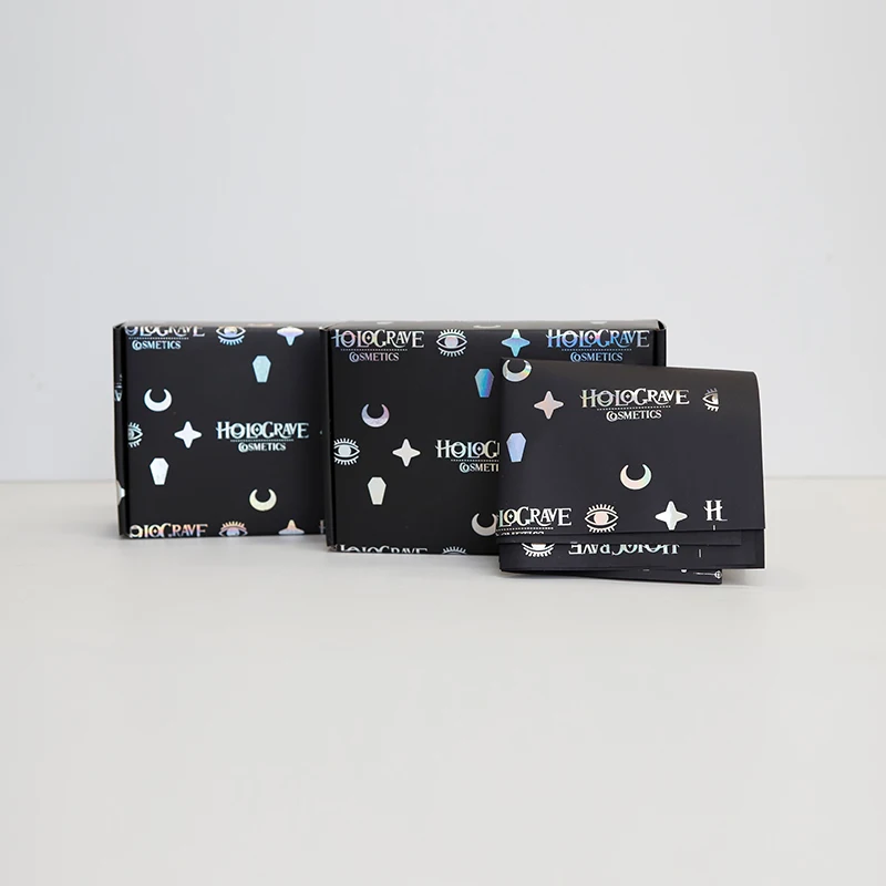 Custom Logo Hologram Corrugated Mailer Packaging Postal Shipping Cosmetic Product Holographic Box