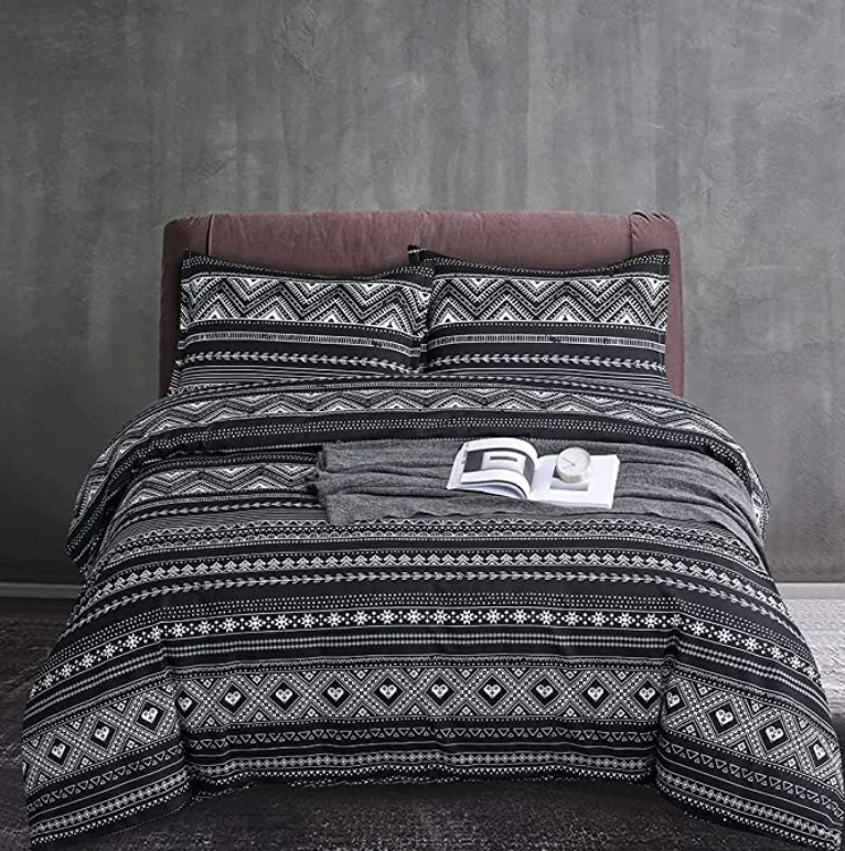 Ready Stock Printing Kids White Black Queen King Size Bed Sheet Quilt Custom Luxury Bedding Set