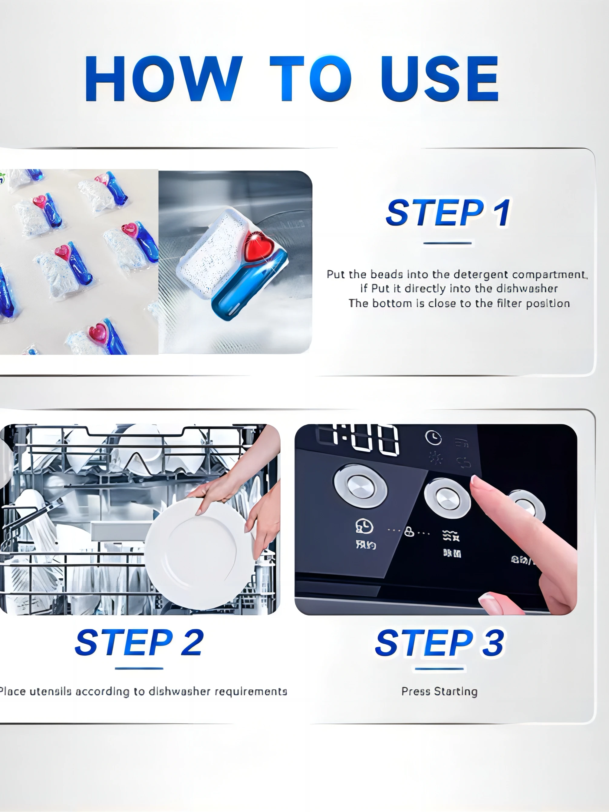 3 in1natural dishwasher pod with better cleaning efffect Dishwasher Tablets Automatic Dishwashing detergent pods