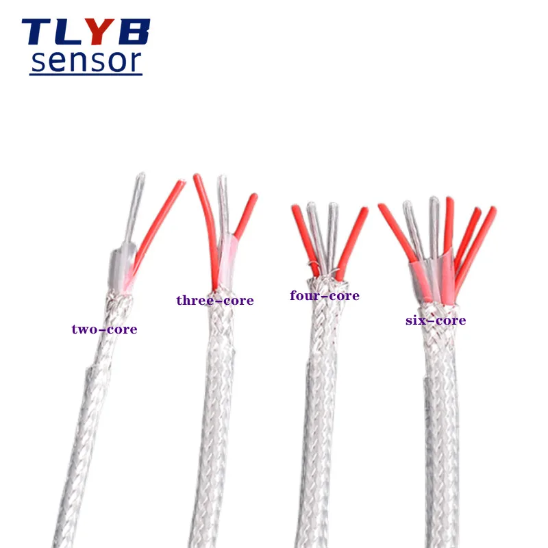 Two, three, four and six cores  Insulated PT100 thermocouple wire Silver plated Signal Cable