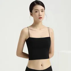 Женский бюстгальтер с двойными лямками и красивой спинкой, цельный бесшовный жилет из вискозы