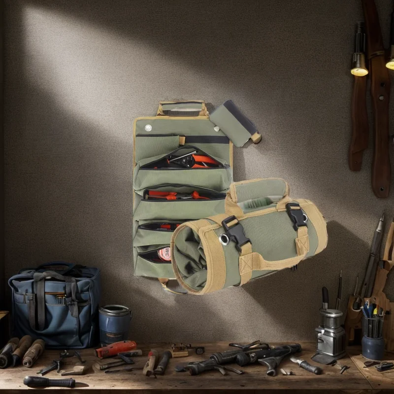 Tools Bag Set for Electricians Heavy Duty Men Small Belt Hand Tool Bags Pouches Backpack Electrician  Set Roll up Tool Bag