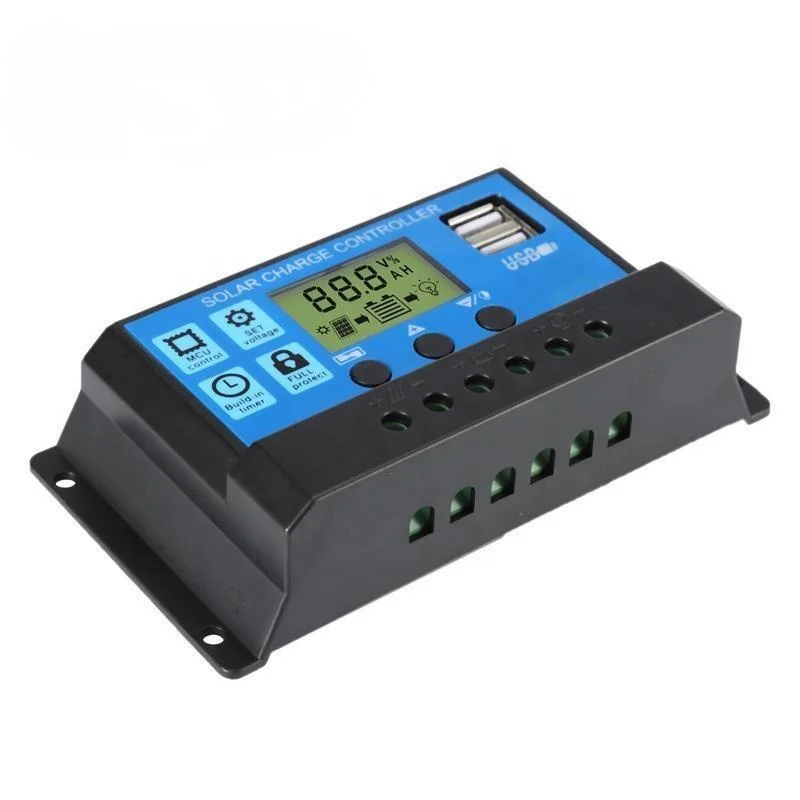 MPPT Solar Charge Controller 10a 20a 30a 12V/24V PWM Auto Parameter Adjustable LCD Display Solar Controller