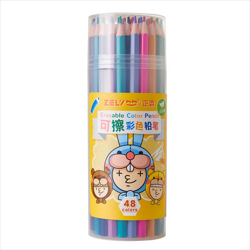 48 Colors Erasable Color Pencils Set in PP Tube Premium Quality Drawing Color Pencils