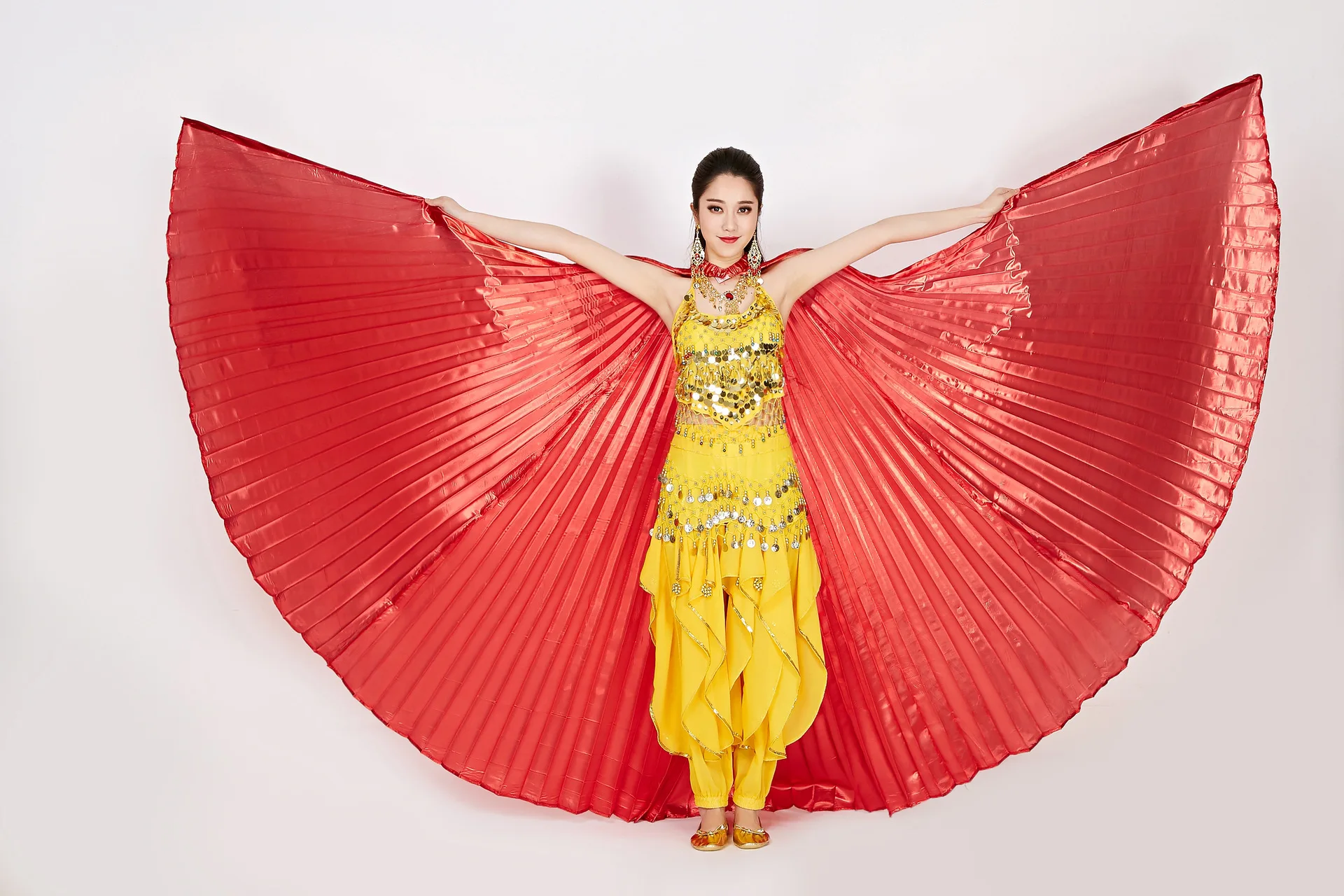 12 цветов юбки для танцев Одежда сценических выступлений золотой индийского беллиданса опора крыльев Исиды способный преодолевать Броды взрослых