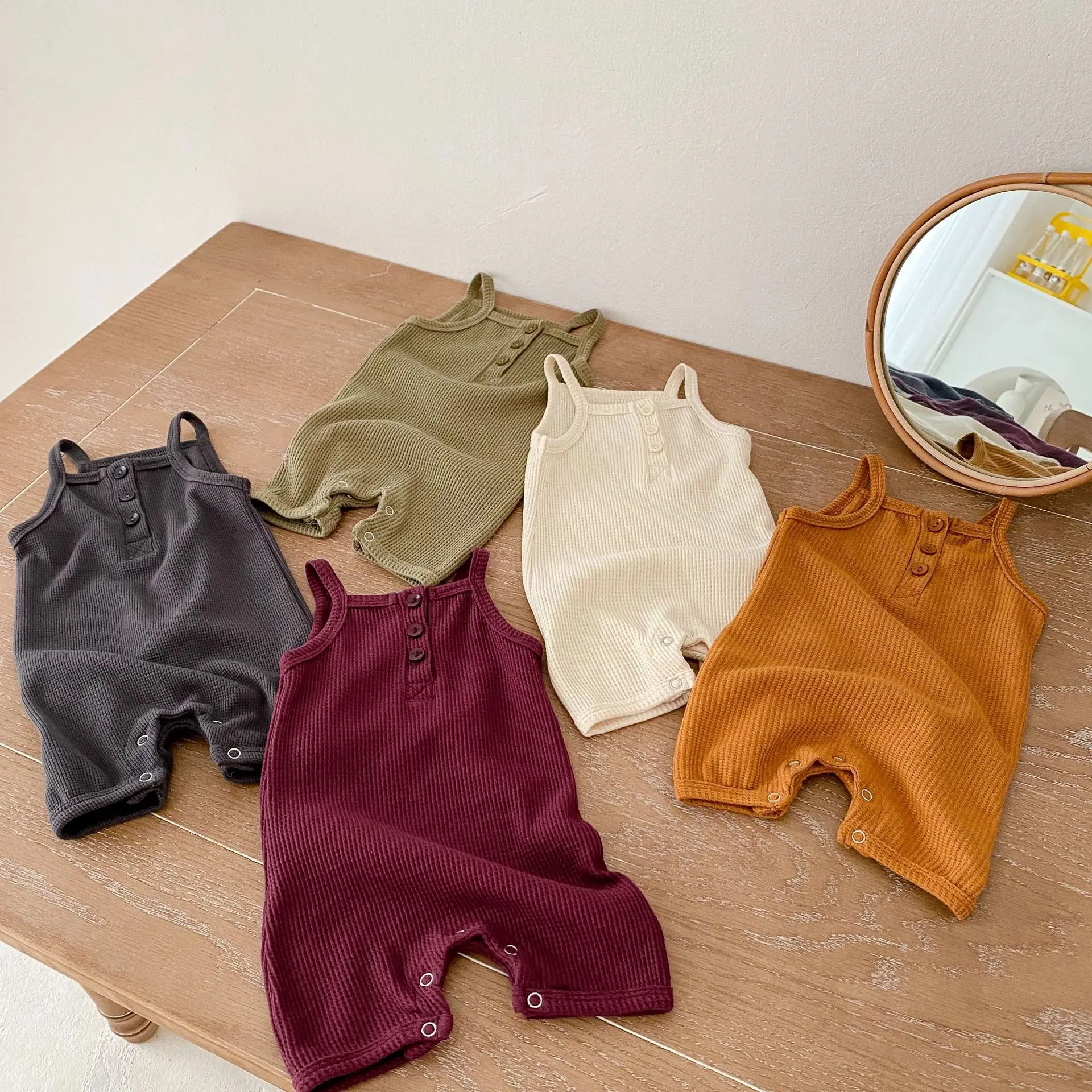 OEM baby clothing  Custom Baby Clothes GOTS 100% Organic Cotton OEM short sleeve plain baby jumpsuit custom logo printed blank