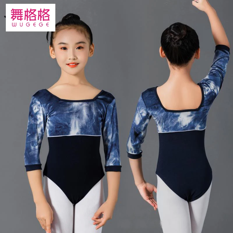 ht73 2023 High quality Kids Girls Ballet Girls splicing wholesale Ballet Dance kids  Leotard