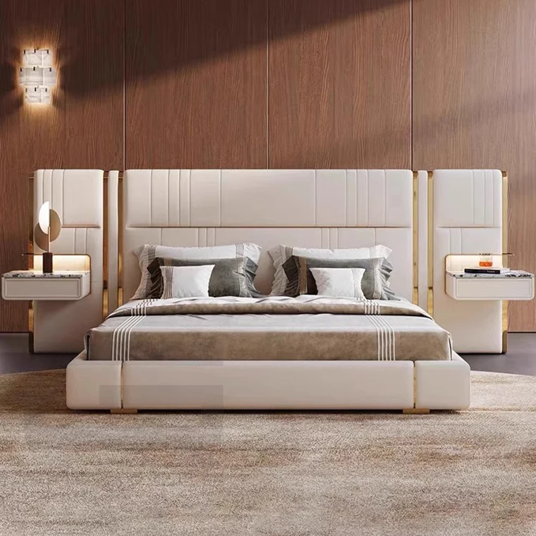 Factory Direct Supply Premium Leather King Bedroom Modern Luxury Bedroom Bed Sets Furniture