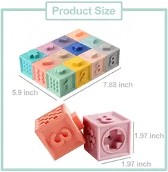 Baby Toy Soft Building Blocks 3D Touch Hand Balls Baby Massage Rubber Teethers Squeeze Sensory Montessori Bath Toy for Kid Gift