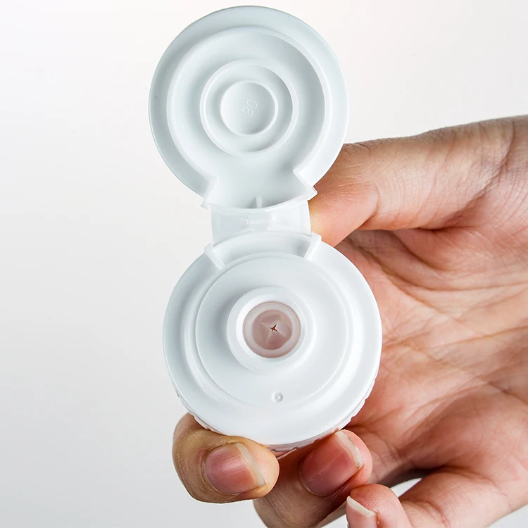 Hot sale 38/400 food grade plastic flip top cap with silicone valve for honey/ketchup bottle