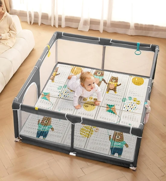 Play Yard Indoor&Outdoor Baby Fence Play Area Portable Pre-Assembled Playpen for Babies and Toddlers Baby Playpen