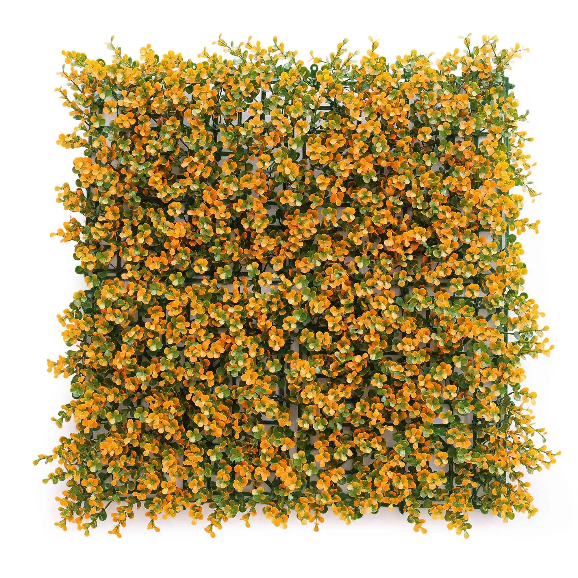 50x50cm Orange Lucky  artificial Grass Artificial Green Topiary Wall Backdrop Decoration