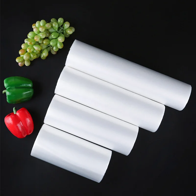 Supermarket Plastic Produce Bag on a Roll, Fruits, Vegetable, Bread, Food Packaging Storage Clear Bags