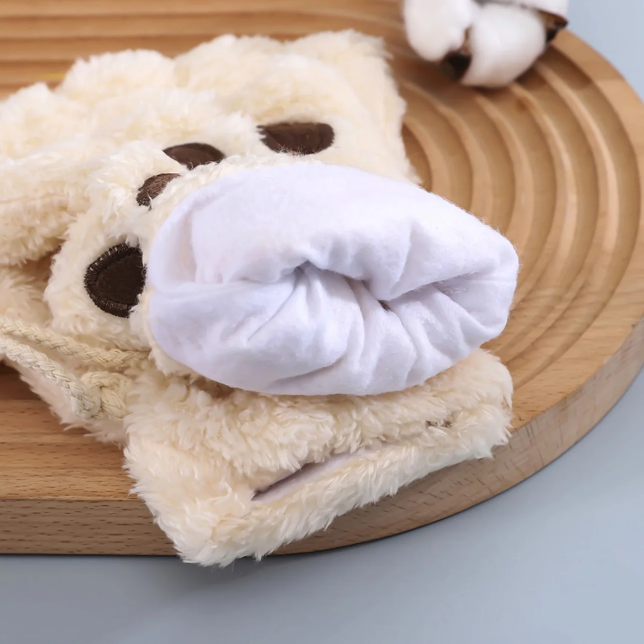 Winter warm thermal Fingerless Fluffy Crochet Women girls Gloves Bear Plush Cat Paw Claw Soft Half Covered fuzzy Gloves