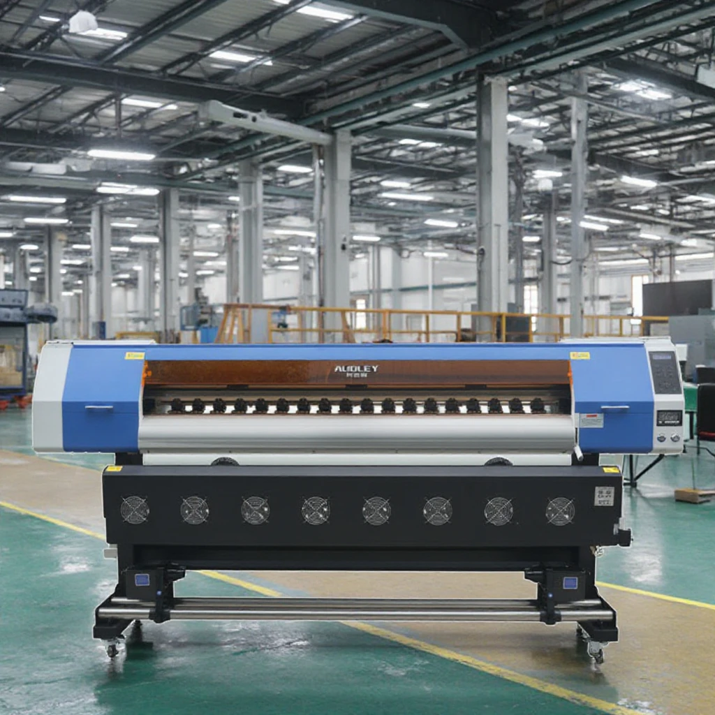 Audley Factory Support custom 1.8m high quality Eco Solvent Printer with two I3200 Printheads Digital Inkjet printer machine