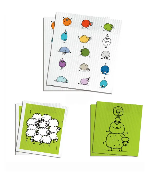 Swedish dishcloth cellulose sponge cloths Wholesale Reusable Eco-friendly Custom Printed Swedish Kitchen cellulose dishcloth