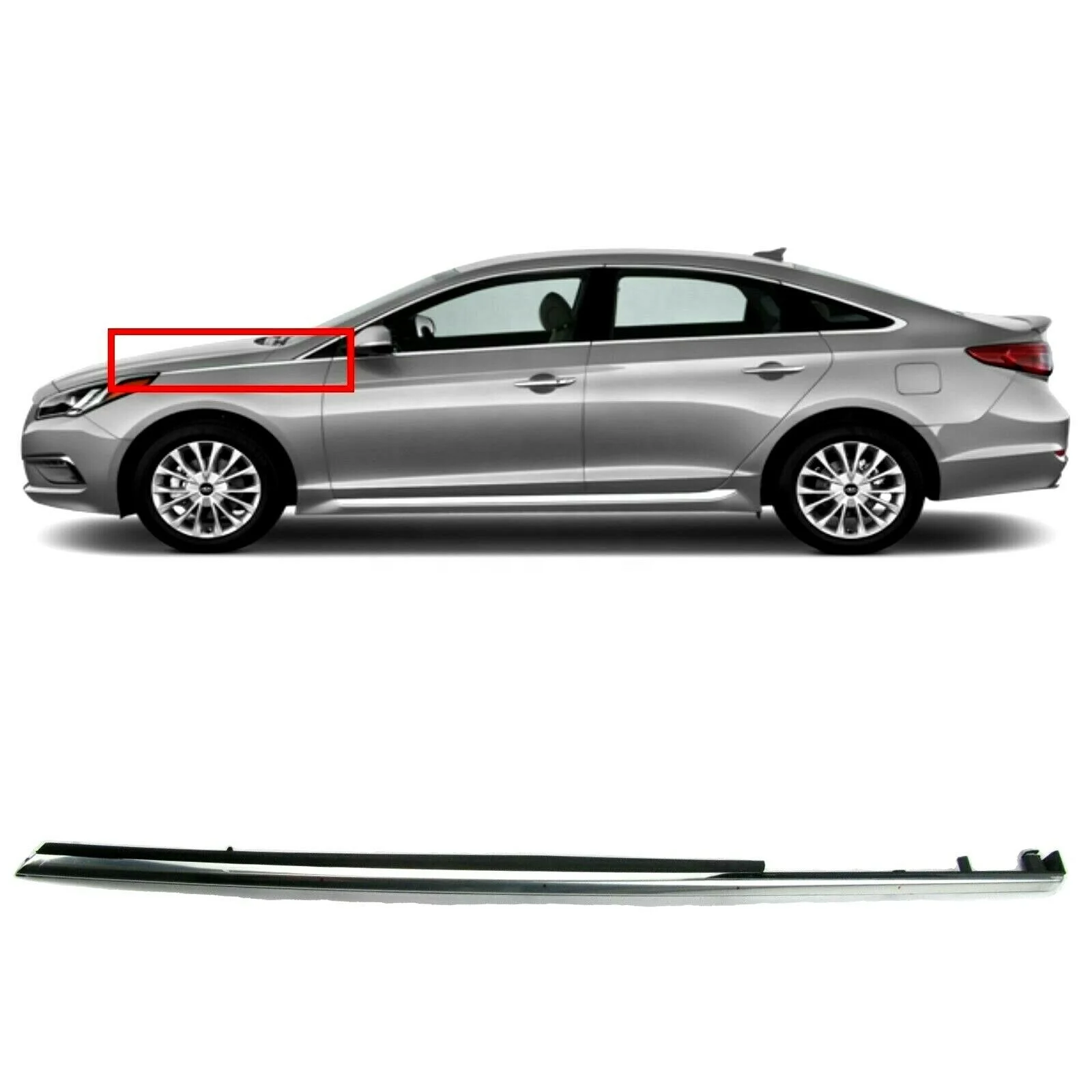 Chrome Molding Garnish LH Fender for Hyundai Sonata 2015-2017 87771-C1000