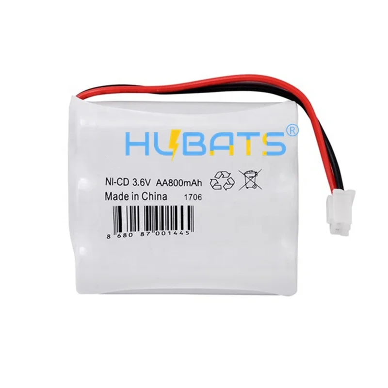 Nickel Cadmium battery 3.6V NiCd AA 800mAh Cordless Phone Battery AA 800mAh 3.6V NiCD rechargeable battery