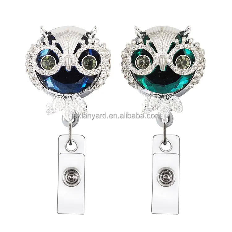 360 Degree Rhinestone Retractable Yo Yo Badge Reel Holder enamel Rhinestone Retractable Id Badge Reel Holder
