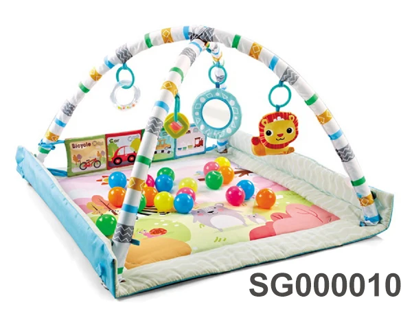 2-in-1 4-sided fence safe and soft dinosaur gym mat for toddlers infant gaming gym carpet baby exercise blanket mat hot selling