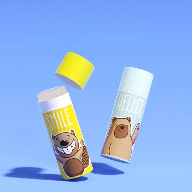 Hot Selling Recommended Round Paper Tube Bottom Push Paste Cosmetic Lip Balm Paper Pot Kraft Paper Packaging