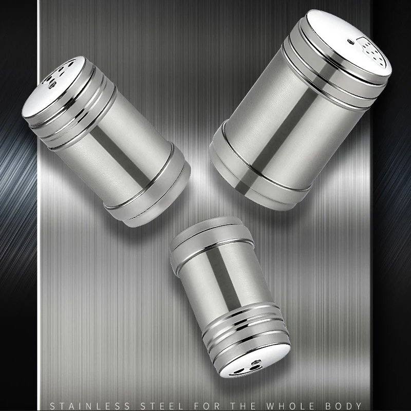 Hot Sale Empty Stainless Steel Spice Jar Set Powder Containers Pepper Salt Bottles Set With Lid