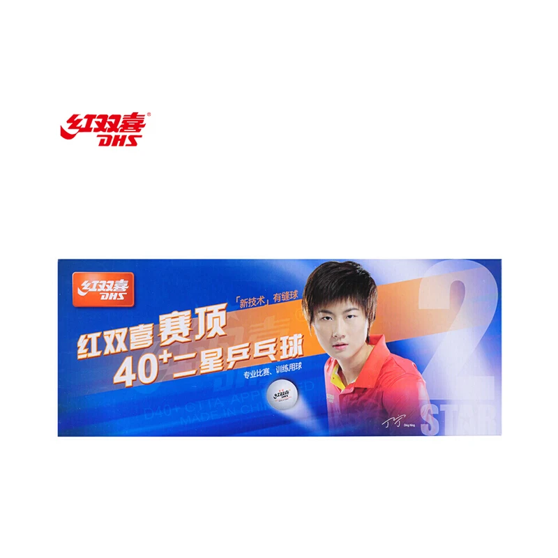 
Double Happiness DHS Table Tennis 2 Star Professional Game Top ABS New Material 40+White (10pcs) 