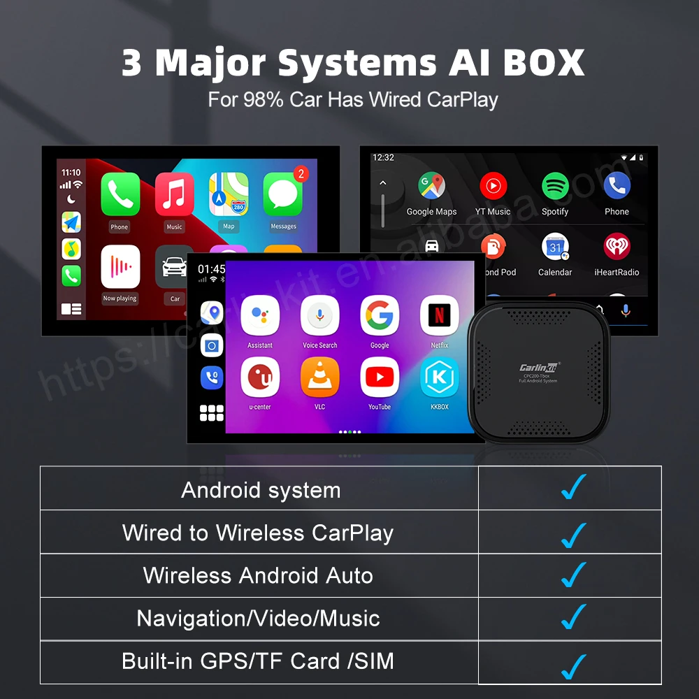 Carlinkit 4GB 64GB intelligent car Android system universal split screen Carplay ai TV box