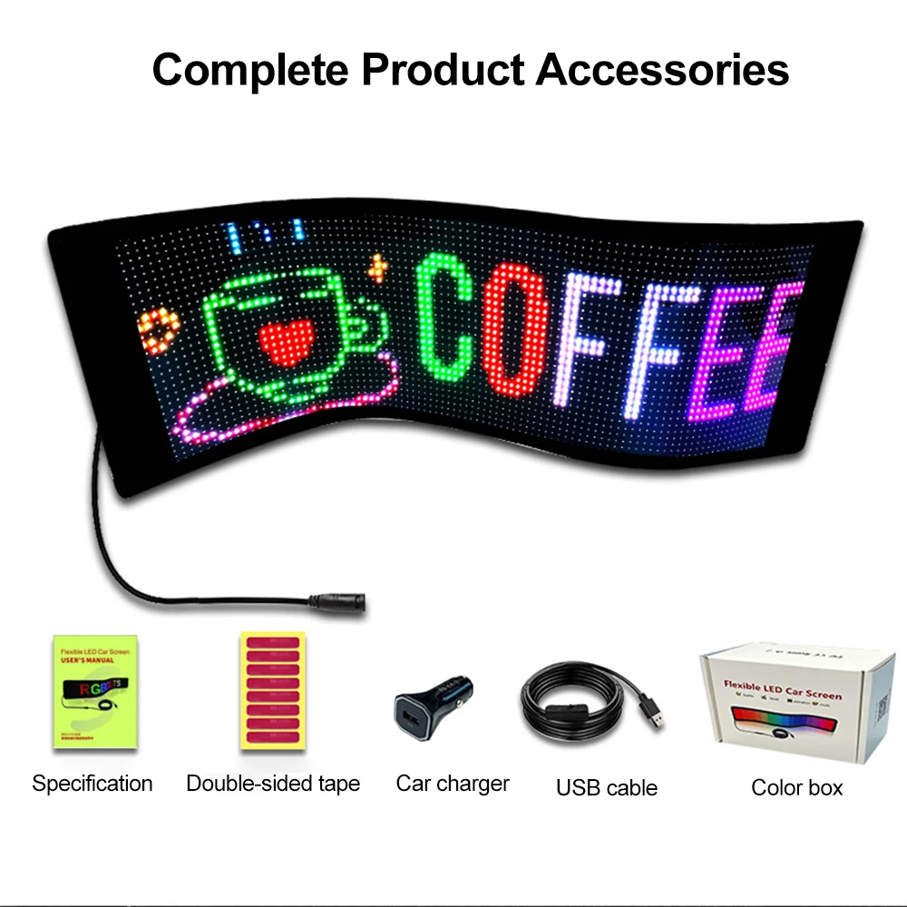 Car Sign Led Advertising Soft Screen Smart Phone App Control Flexible Led Panel Display Boards Flex Led Screen Display For Car