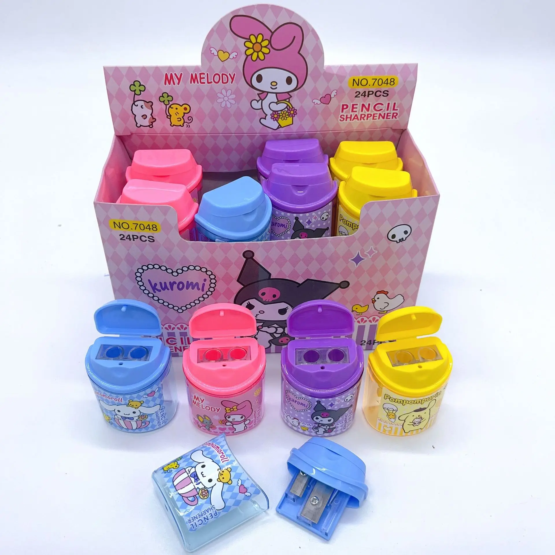 DHF223 New Sanrio Kuromi Cinnamoroll pencil sharpener lovely pompompurin student mini pencil sharpener