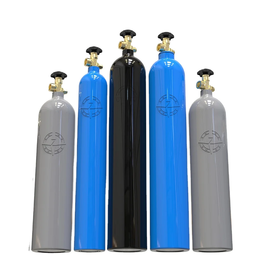 Распродажа, низкий минимальный заказ, Промышленный газовый баллон 2L/4L/10L/21.5L, аргон/азот/кислород/CO2, бесшовный газовый баллон из алюминиевого сплава