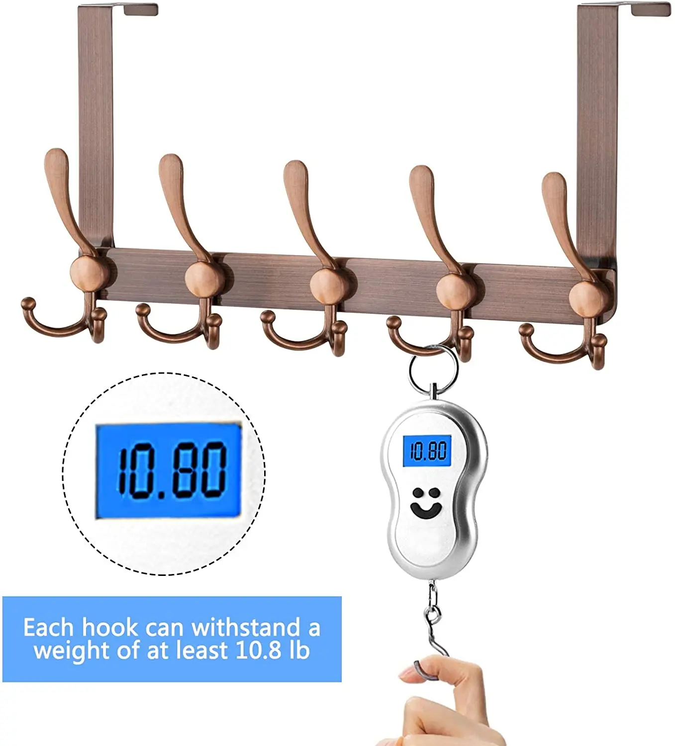 5 Tri Hangers for Hanging Keys Hats Clothes Umbrellas Towers on Back of Bathroom Bedroom Closet Doors