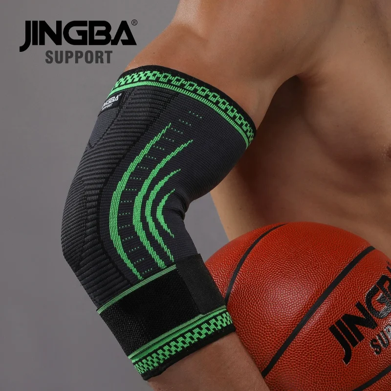 JINGBA Wholesale  Elastic Arm Sleeve Tennis 3D Knitting Outdoor Sports  Elbow Brace Football Elbow pads gym Elbow Sleeves