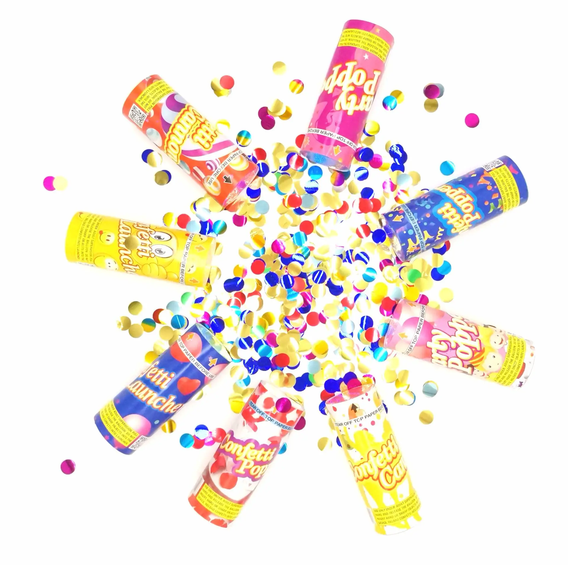 Biodegradable Party Popper Confetti A-mazon Hot Selling Shooter Launcher Confetti Poppers Pulling popers Reuse Cannons